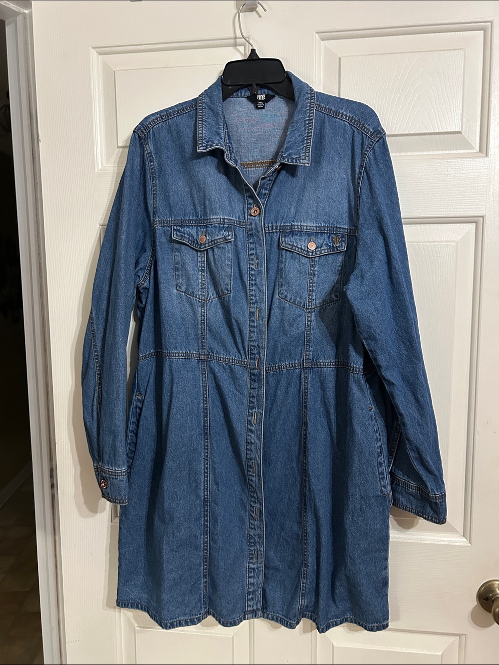 Frye Blue Denim Shirt Dress